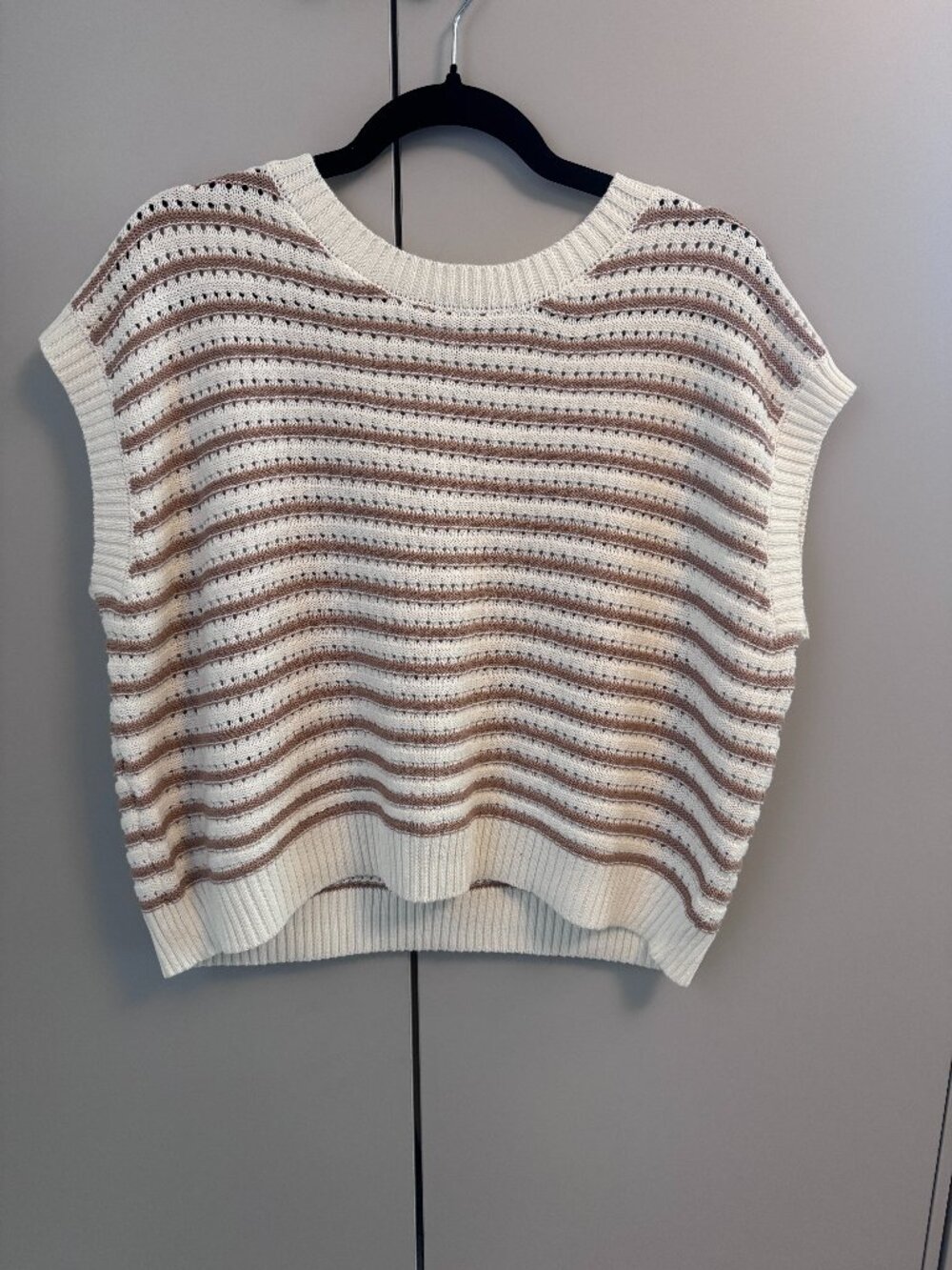 striped knitted sweater vest
